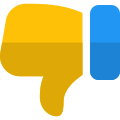Thumbs down unlike button on social media icon