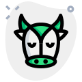Pensive and sad face cow pictorial representation emoji icon