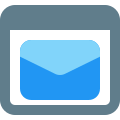 Email messenger on a landing page builder icon