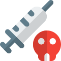 Lethal poisonous injection shot isolated on a white background icon