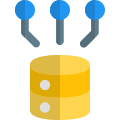 Interconnected network of an small Enterprises digital sharing server icon