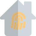 Modern Smart home door access with finger authentication icon