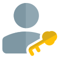 Key for access to the storage by a classic user icon
