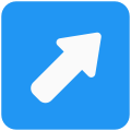 North-east arrow direction for exiting from the lane icon