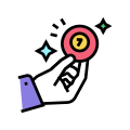 Hand Holding Lotto Ball icon
