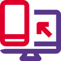 Desktop computer mirroring and file sharing to Android smartphone icon