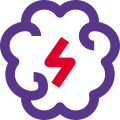 Energetic brain power for enhanced mind system icon