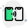 Smartphone connecting with each other via wifi connection icon