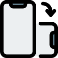 Smartphone with notch display rotation to portrait mode icon