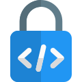 Encrypted programmable application system with padlock logotype icon