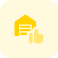 Thumbs up or like gesture in private storage warehouse unit icon