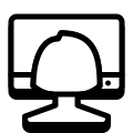 Donna al computer icon