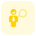 Businessman chat messenger application function layout icon