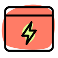 Energy and production of electricity online on website icon