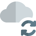 Reload and syncing loop arrows on a cloud server icon