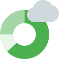 Donut chart infographics on the cloud network icon