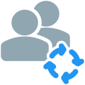 Employee rotational shift work procedure with loop arrows layout icon