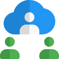 Online meeting via cloud server all around the world icon