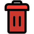 Trash can found in the laundry service room icon