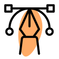 Pen tool for graphic designing application button icon