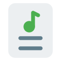 Music playlist with a lyric sheet online icon