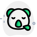 Koala snoring with sweat drop from nose icon