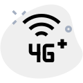 Fourth generation cellular plus and internet connectivity logotype icon