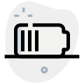 Medium battery power level indication isolated on a white background icon