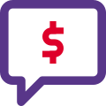 Instant online money transfer over messaging service icon