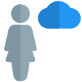 Cloud computing engineer with advance support layout icon