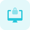 Desktop computer admin security locked on device icon