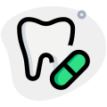 Painkiller capsule to overcome the toothache layout icon