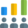 Analytic candidate poll bar graph result statistics icon