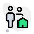 Full family members living in a common shed house icon