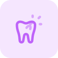 Cavity filling on broken tooth isolated on a white backgrounds icon