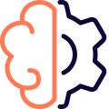 Externe-Einrichtung-einer-Anwendung-mit-Gehirn-Logo-isoliert-auf-einem-weißen-Hintergrund-künstliche-solide-tal-revivo icon