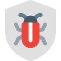 Shield against system software bug logotype layout icon