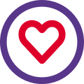 Heart shape logotype for smartwatches for measuring pulse rate icon