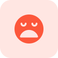 Tormented frowning face expression with open mouth icon