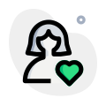 Favorite user profile picture with heart logotype icon