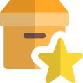 Delivery Box shipping with star on online portal icon