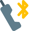 Obsolete phone with Bluetooth connectivity logotype layout icon