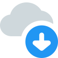 Externer-Inhalt-gespeichert-online-auf-Cloud-Server-mit-Download-Pfeil-Cloud-Color-Tal-Revivo icon