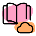 Book Stored on a cloud computing a storage icon