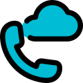 Digital call from the cloud computing system icon