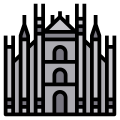 monuments-externes-de-la-cathédrale-de-milan-itim2101-couleur-linéaire-itim2101 icon