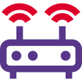 Double antenna internet router for better range icon