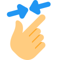 Zoom out function with two fingers inward direction swipe icon