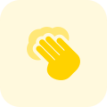 Four finger touchscreen isolated on white background icon