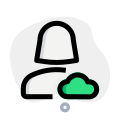 Cloud computing engineer with advance support layout icon